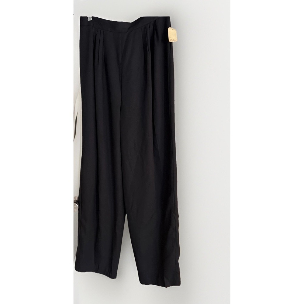 NWT Vintage 90s Melrose Black Pleated Tapered Wide Leg34x32 Dressy Classic MayCo